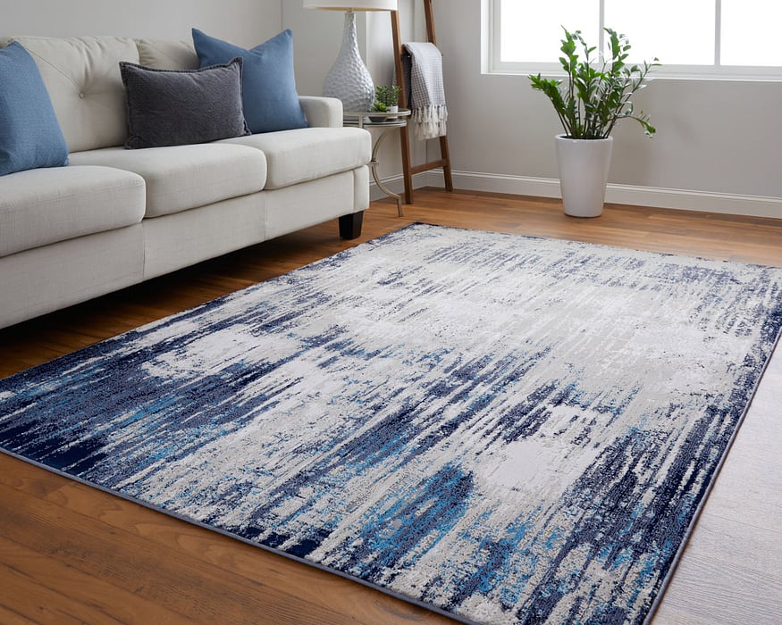 Beige/Blue Indian Rug