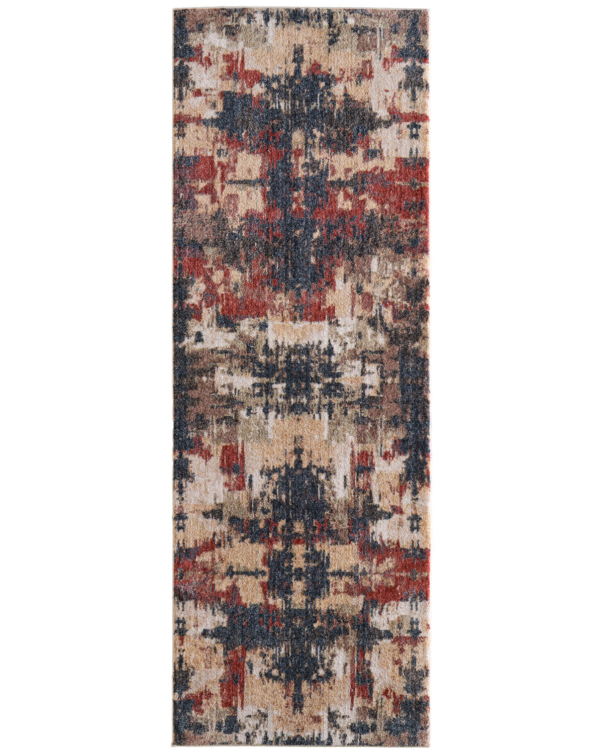 Tapete Pearson Azul Marino / Rojizo - 76x221cm (Pasillo)