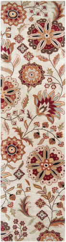 Athena Floral White and Red Rug