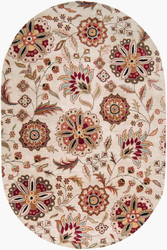 Athena Floral White and Red Rug