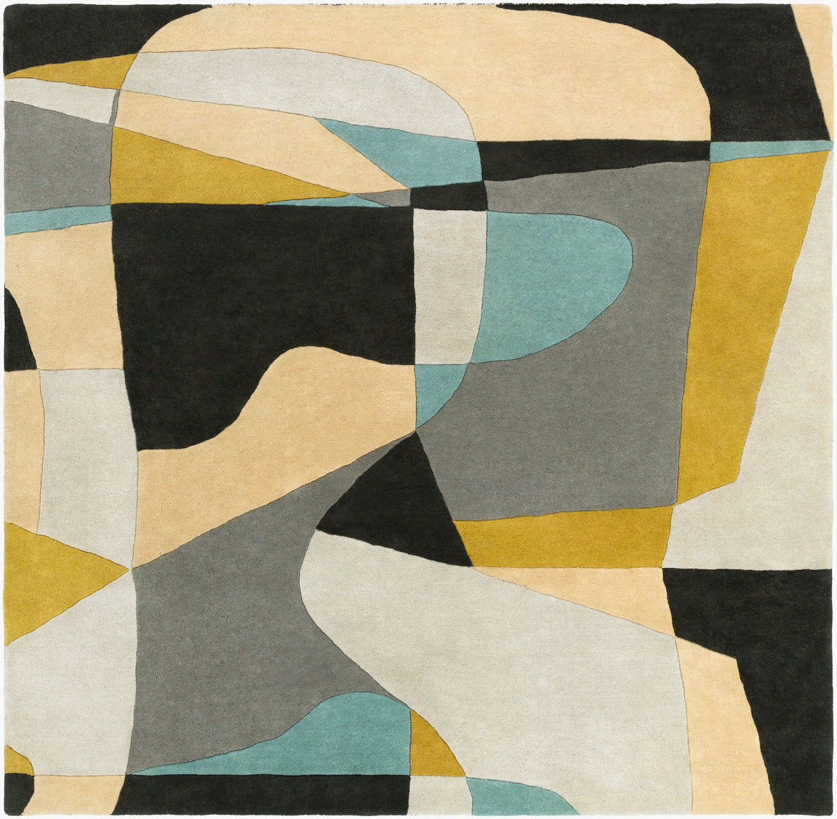 Tapete Contempo Abstract Yellow - 122x122cm (Cuadrado)