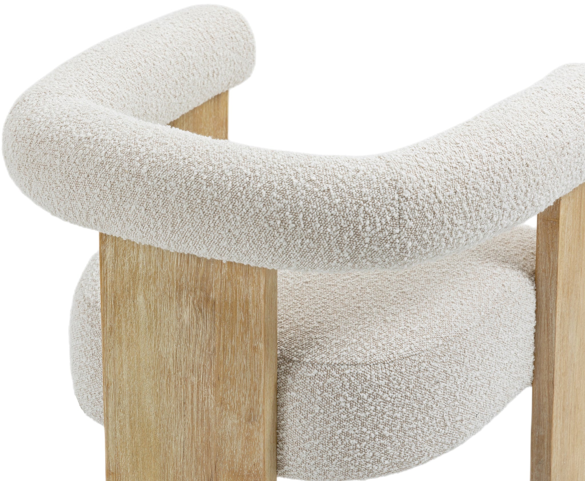 Silla de Comedor de Tela Barril Boucle - Daaq Interiores
