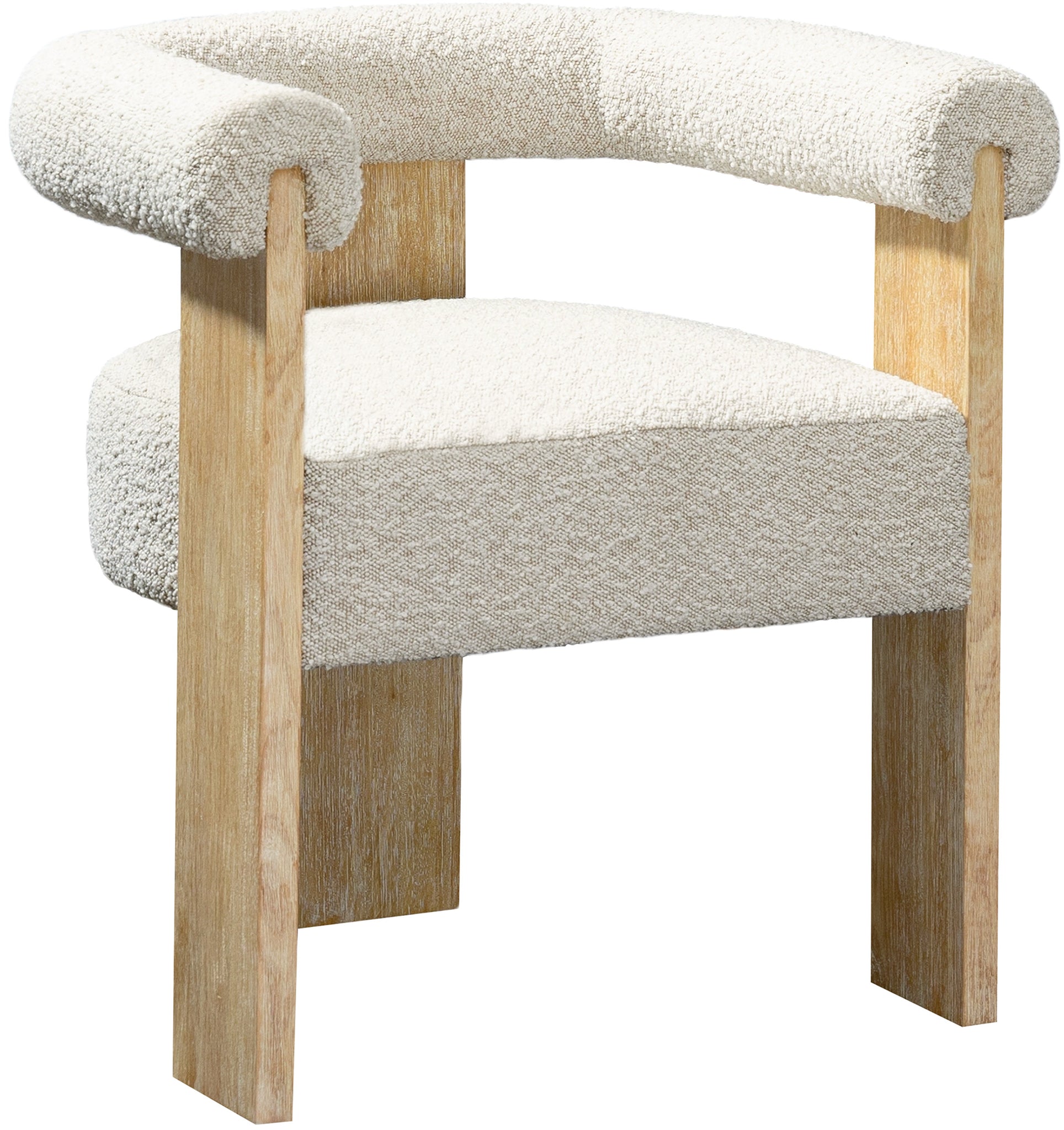 Silla de Comedor de Tela Barril Boucle - Daaq Interiores