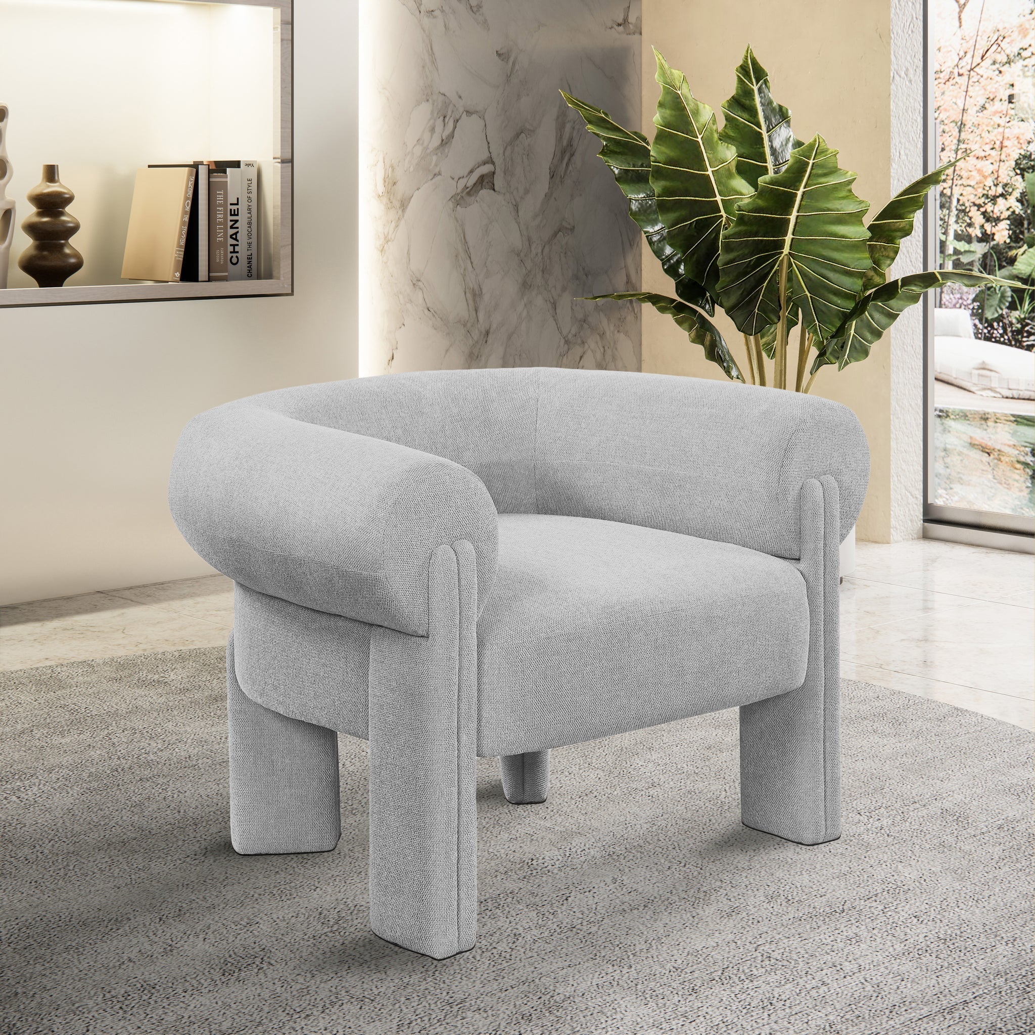 Silla Ocasional Decorativa De Tela Stefano - Daaq Interiores