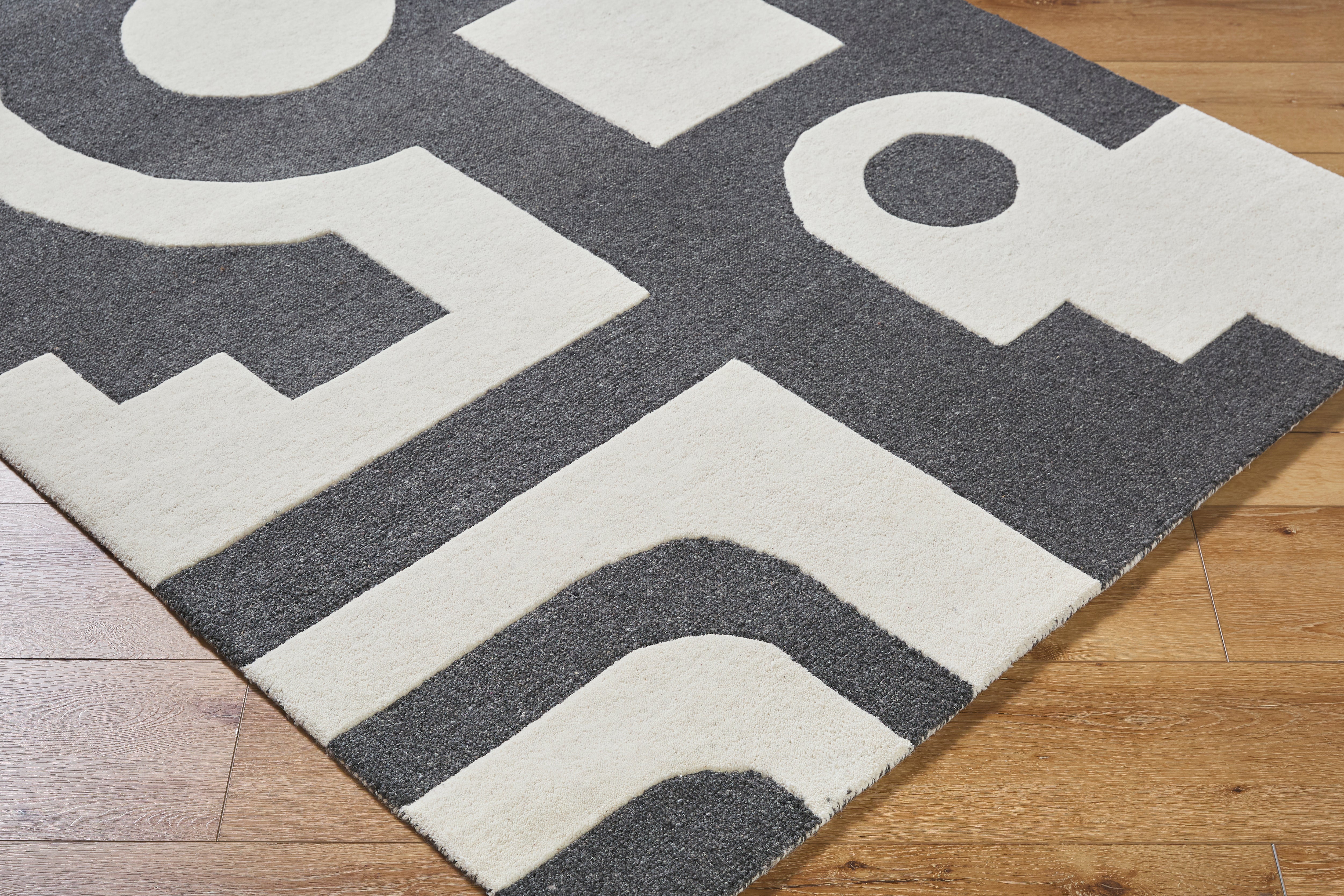 Tapete Brook Boho Blanco y Negro - Daaq Interiores