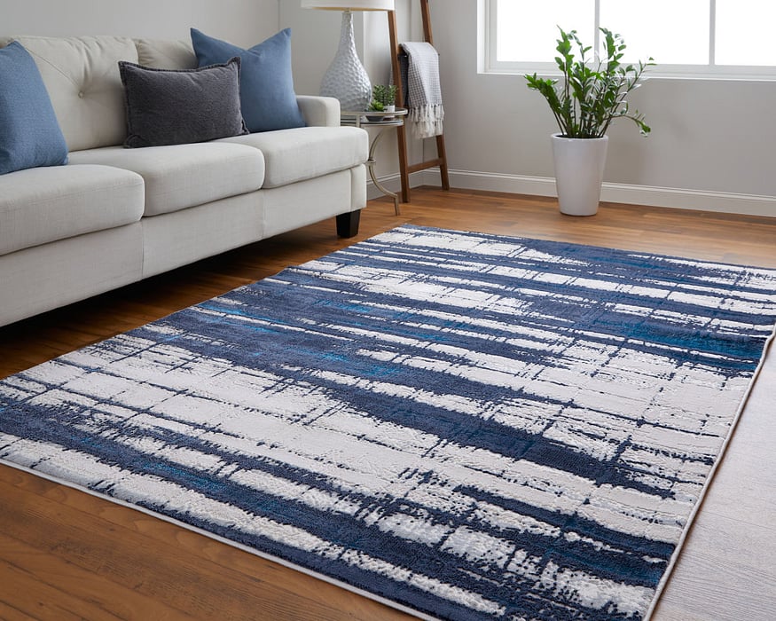 Blue/Ivory Indian Rug 