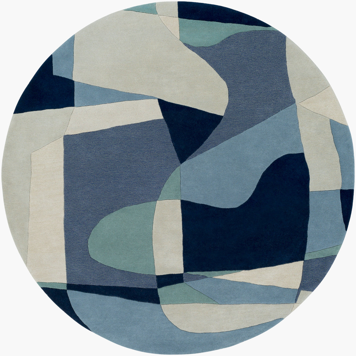 Tapete Contempo Abstract Blue - 122cm Redondo