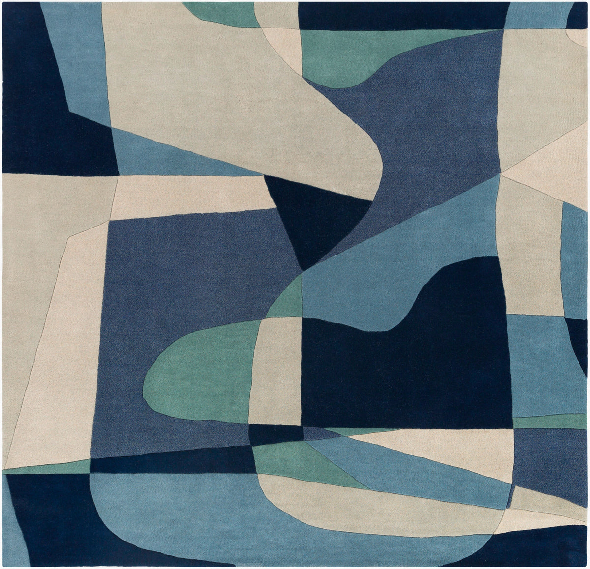 Tapete Contempo Abstract Blue - 122x122cm (Cuadrado)