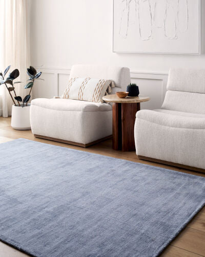 Light Blue Brown Rug