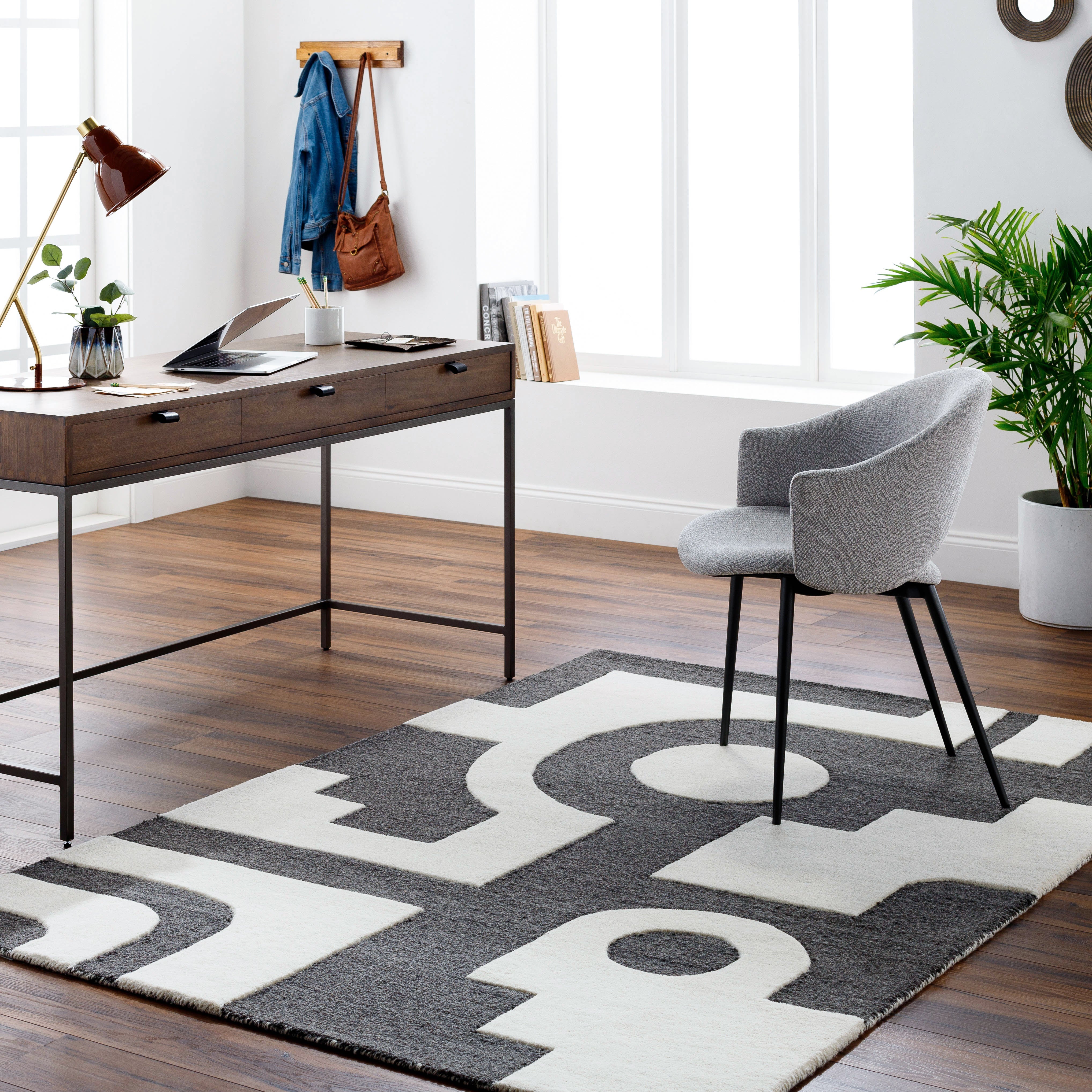 Tapete Brook Boho Blanco y Negro - Daaq Interiores