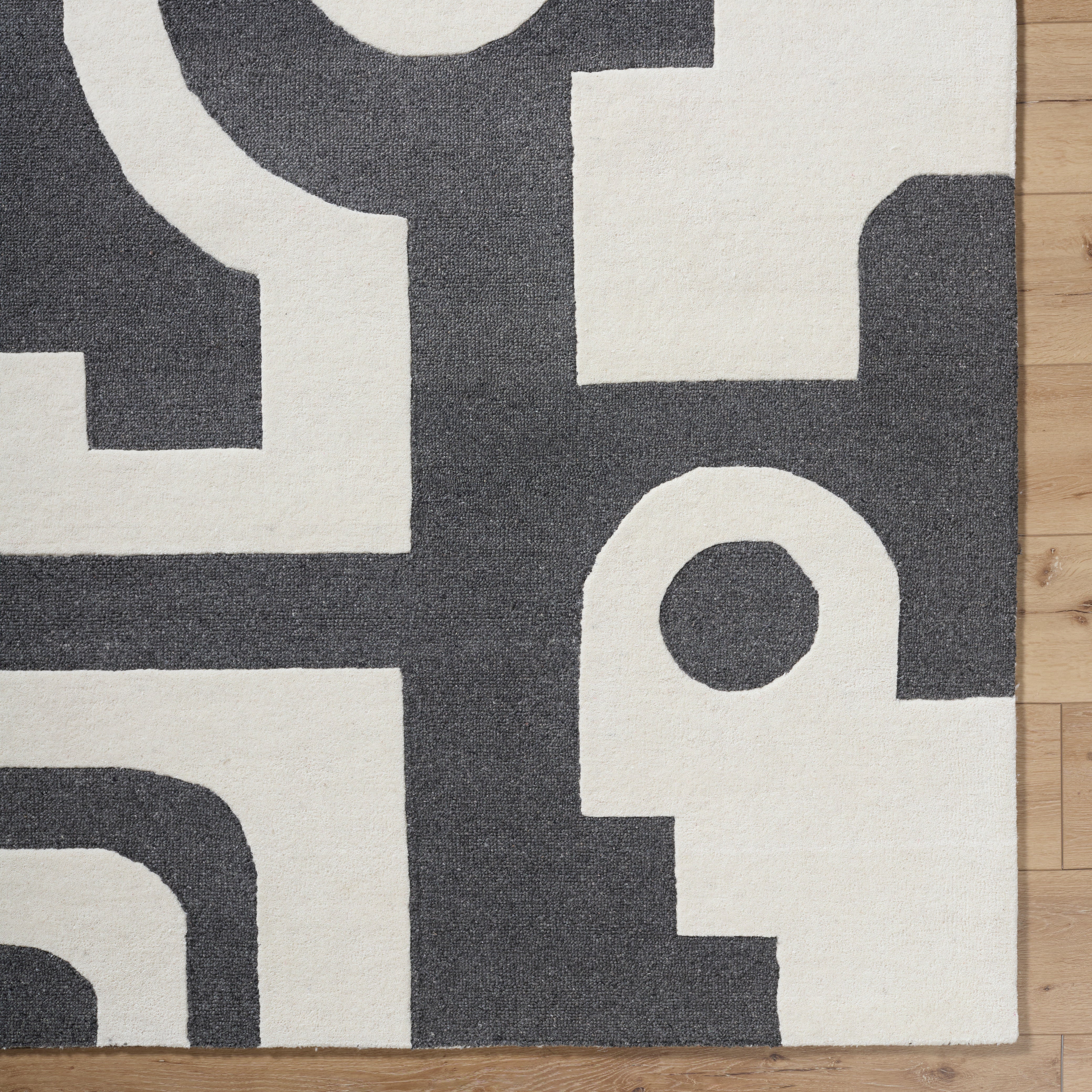 Tapete Brook Boho Blanco y Negro - Daaq Interiores